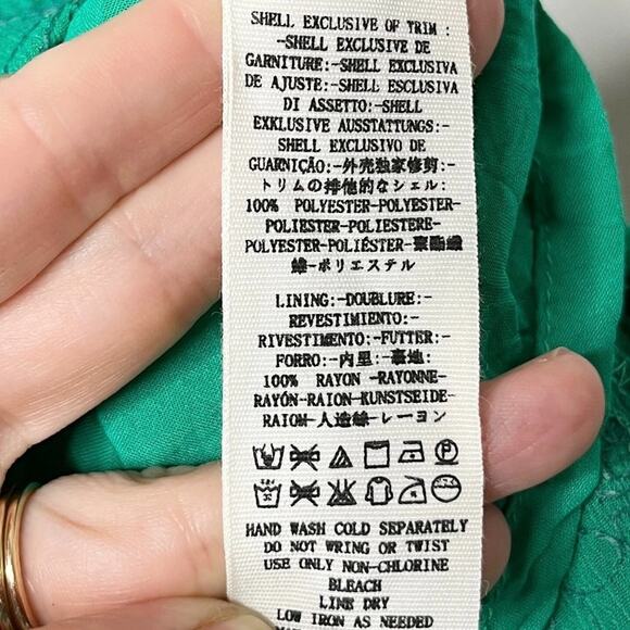 Free People Women Wherever You Go Mini Dress 0 Green Sleeveless Cut Outs Lace - Picture 12 of 13